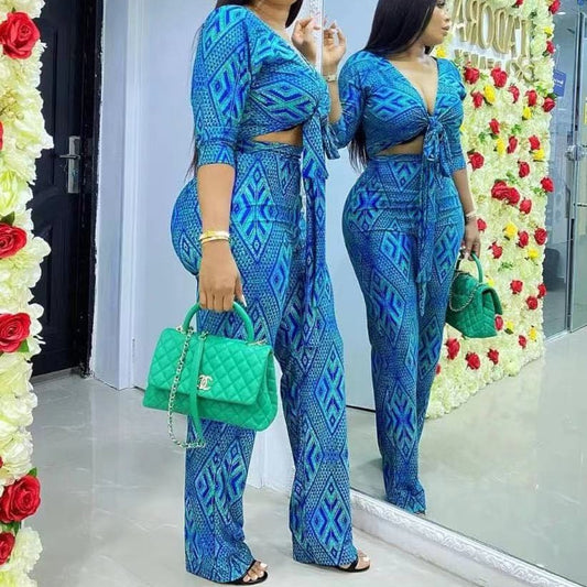 African Women Fashion Tops And Pants Set