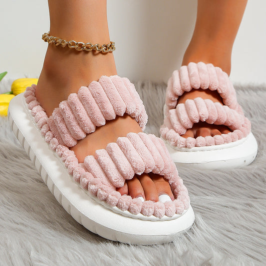Soft And Comfortable Lamb Wool Women's Cotton Slippers